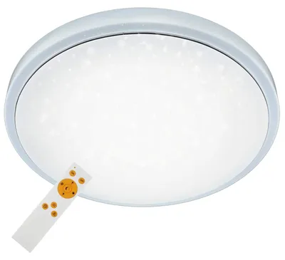 Productafbeelding van BRILONER Star LED plafondlamp, met afstandsbediening, dimbaar, CCT-kleurtemperatuurregeling, sterrenmotief, wit, 38,5 x 7,5 cm
