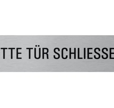 Produktbild von Aluhinweisschild 160x40mm Tür schliesse