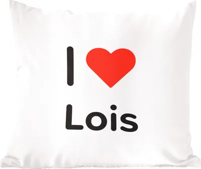 Produktbild von MuchoWow® Zierkissen Sofakissen Wohnzimmer Dekokissen 40x40 cm Ich liebe - Lois - Mädchen - Foto Kissen - Schlafzimmer Dekoration