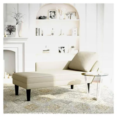 Produktbild von Chaiselongue aus Samt mit Federkern und Lendenkissen - 132x56x70 cm