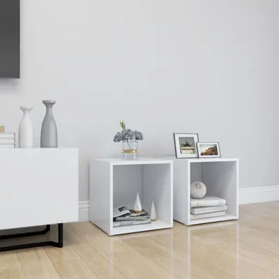 Produktbild von Möbel TV-Schränke 2 Stk. Weiß 37x35x37 cm Holzwerkstoff - TV-Schränke &28125