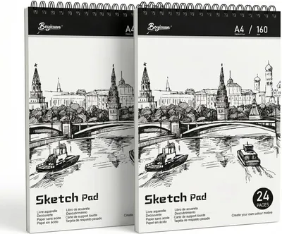 Produktbild von Skizzenbuch A4, 2 Stücke, 24 Blatt, für Zeichnen