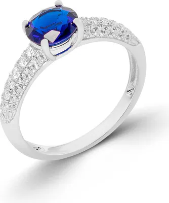 Produktbild von Sokolov Damenring aus 925 Silber mit blauen Kristallen und farblosen Zirkonia