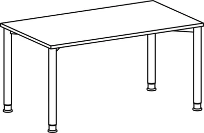 Produktbild von Schreibtisch, BxTxH 1400x800x680-800 mm, höhenverstellbar, Platte lichtgrau, Rundrohrgestell anthrazit