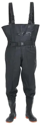 Produktbild von Herren Wathose - Leichte wasserdichte Anglerhose mit Stiefeln und Gürtel - Für Landwirtschaft und Angeln - Armeegrün