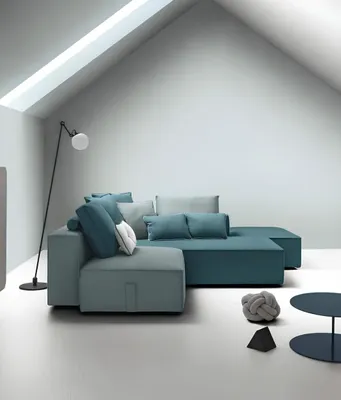 Produktbild von Designer Sofa Couch Ecke Hocker gepolstert Set Wohnraum L-Form Modern alfitalia