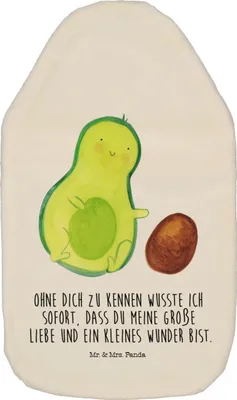 Produktbild von Mr. & Mrs. Panda Wärmflasche Avocado Kern rollt - Weiß - Geschenk, mit Bezug, Bettflasche, Geburt, Avocados, Wärmekissen, gummi, naturkautschuk, Geburtstag, Liebe