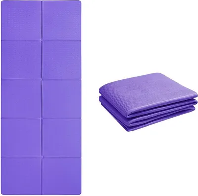 Produktbild von Faltbare Yogamatte – Fitnessmatte für Pilates – ideal für Sport und Reisen – beidseitig rutschfest – 183 x 61 cm – lila