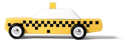 Image de Voiture-jouet en bois Candylab Taxi jaune et noir - Modèle Junior Taxi