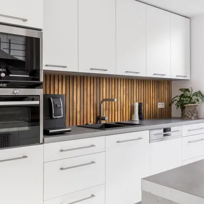 Produktbild von Dedeco Küchenrückwand Motiv: Holz V6, 5mm Hartschaum Kunststoffplatte PVC als Spritzschutz Küchenwand Wandschutz wasserfest, inkl. UV-Lack matt, alle Untergründe, 260 x 60 cm