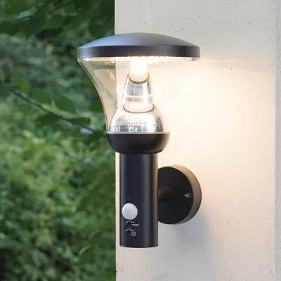 LED-Außenwandlampe mit PIR-Sensor, 3000K, 1000lm, IP44, Edelstahl
