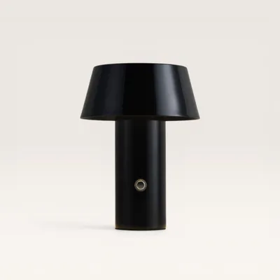Image de LUSENZ - Lampe de table LED 3W Champignon Noir Dimmable Rechargeable USB-C