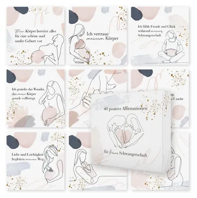 Produktbild von Affirmationskarten für die Schwangerschaft 40 Wochen Schwangerschaftsgeschenk