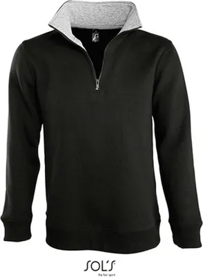 Immagine prodotto di SOLs 47300 | Uomo Felpa Scott 1/4 Zip - Colore: Nero/Grigio Melange - Taglia: XL