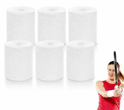 Produktbild von Set mit 6 Sportarmbändern zur Schweißabsorption, in Weiß