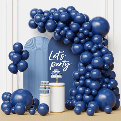 Ballonbogen-Set, 105-teilig, marineblau, 12,7–45,7 cm, Latex, für Partys