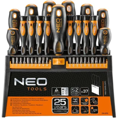 Immagine prodotto di NEO TOOLS Set di cacciaviti e punte per cacciavite, 37 pezzi.