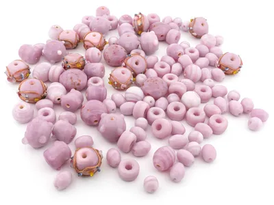 Produktbild von Vintageparts Lampworkperlen Mix Flieder DIY Schmuck