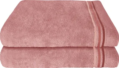 Produktbild von SCHIESSER Duschtuchset Skyline Color | Einfarbig | 2-teilig | 100% Baumwolle | Flauschig & Saugstark | 70x140 cm | Altrosa