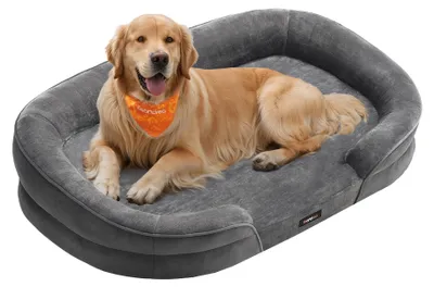 Orthopädisches Hundebett, 104x69x18 cm, taubengrau, waschbar