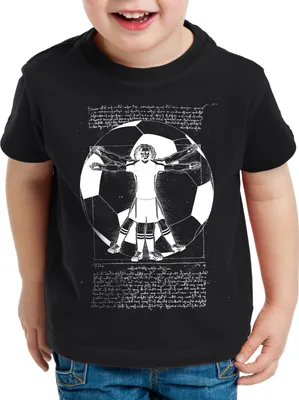 Produktbild von BaumwolleCloud Vitruvianischer Fußballer Kinder T-Shirt spieler mannschaft