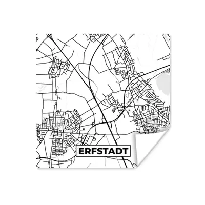 Produktbild von MuchoWow® Poster Erfstadt - Karte - Stadtplan 50x50 cm - Wohnzimmerdekoration