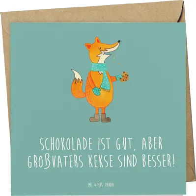 Produktbild von Mr. & Mrs. Panda Grußkarte Großvaters Kekse - Meeresbrise - Geschenk, Süßigkeiten, für Großvater, Weihnachten, Klappkarte, Geschenke, faltkarte, doppelkarte, anlasskarte
