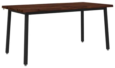 Immagine prodotto di Tavolo da pranzo con piano in legno massello di acacia, bordi naturali, dimensioni 160 x 80 x 75 cm