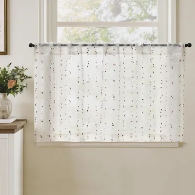 Productafbeelding van Scheidingsgordijn - Bistrogordijn met ophanging - Raamdecoratie - Rood, 60x125 cm