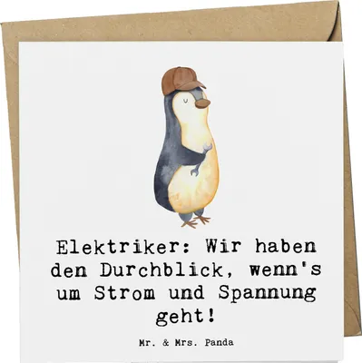 Produktbild von Mr. & Mrs. Panda Glückwunschkarte Elektriker Durchblick - Weiß - Geschenk, Schaltkreise, Geschenke, Beruf, doppelkarte, Handwerk, Wertschätzung, Klappkarte, Berufe