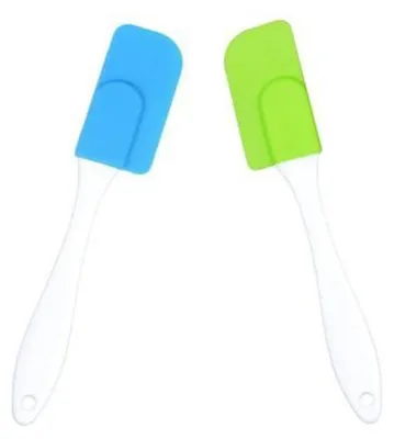 Productafbeelding van Siliconen spatelset, 2 stuks. Deegschraper/roerspatel voor keuken en bakken, 17,7 cm
