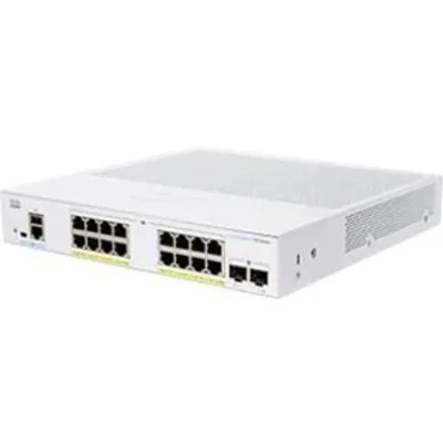 Produktbild von Cisco CBS250-16P-2G-UK, Managed, L2+/L3, Gigabit Ethernet (10/100/1000), Power over Ethernet (PoE), Rack-Einbau, Desktop