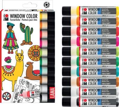 Produktbild von Marabu Window Color Set "LAMA", 10 x 25 ml