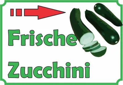 Produktbild von Frische Zucchini Verkaufsschild mit Pfeil rechts Hofladen Verkaufsförderung A4 (210x297mm)