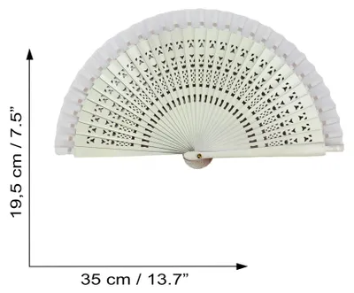 Produktbild von Fächer - Wedel - faltbarer Fächer - Handfächer - einfarbig - klein - weiß