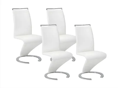 Produktbild von 4er Set TWIZY Stühle - Weißes lederähnliches Material