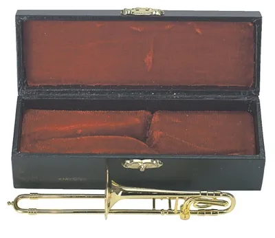 Image de GEWA - Instrument miniature : trompette en laiton, plaquée or, longueur approximative : [insérer la longueur ici].