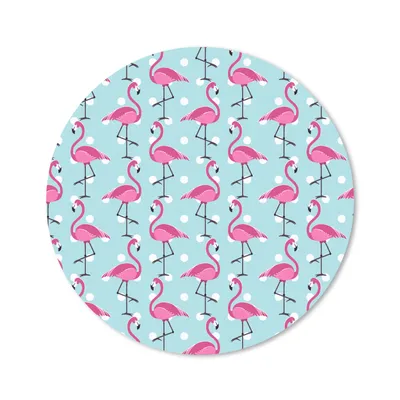 Produktbild von MuchoWow® Mauspad Mousepad Flamingo - Polka dots - Tiere - Muster 30x30 cm - Mousepads - Maus Mat - Pad - Mausunterlage - Tischunterlage - Schreibtischmatten
