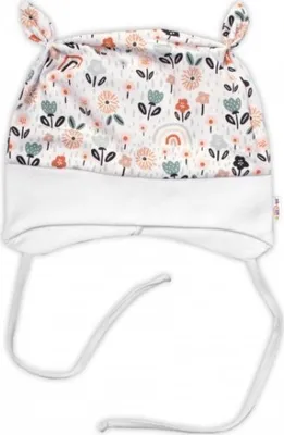 Productafbeelding van Baby Nellys mutsje met strik, wit, maat 68/74