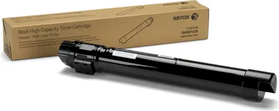 A black toner cartridge and its packaging are shown against a white background.