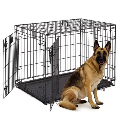 Obrázok produktu pre IvoQ Klietka pre psa XL - 107x71x77.5cm - Dvoje dvere - Skladacia - Odolná - Čierna