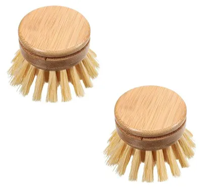 2 Bambus-Spülbürsten, natürliche Reinigungsbürste, Ø 4,8 cm