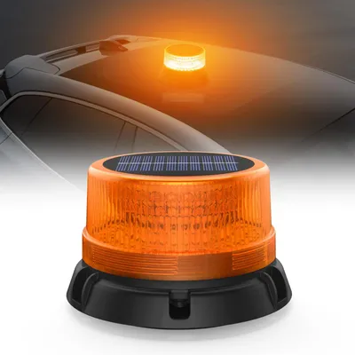 Image de Lampe d'avertissement orange avec 90 LED, rechargeable, 2 modes