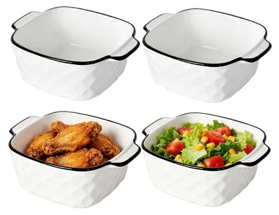 Immagine prodotto di Set di 4 pirofile in Vetroceramica, capacità 400 ml, colore bianco, dimensioni 14,2 x 5,4 cm