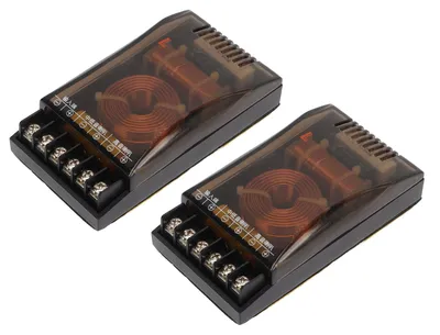 Produktbild von 2 Stück 2-Wege-Auto-Audio-Frequenzweiche Universal 120W 12V Verbesserung des Bassabfalls Audio-Frequenzteilers