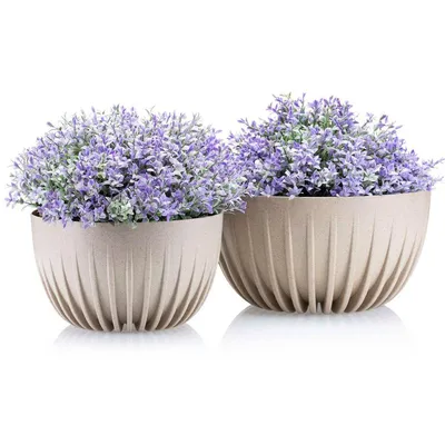 Obrázek produktu pro Sada Flowerpot, ECO 100% recyklované, 2 hrnce, kulaté, 30x16, 24x14, káva latte