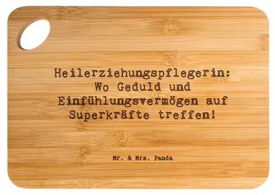 Produktbild von Mr. & Mrs. Panda Frühstücksbrett Spruch Heilerziehungspflegerin Superkräfte - Transparent - Geschenk, medizinische Unterstützung, schneidunterlage, Berufsliebe, Brett