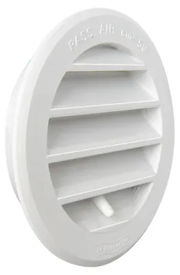 Lüftungsgitter rund, Kunststoff, weiß, Ø 96 mm, für Ø 80 mm