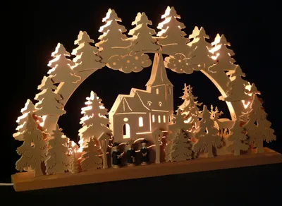 Produktbild von Original Erzgebirgischer Marken Schwibbogen Lichterbogen 50 x 31 cm S50-1_62