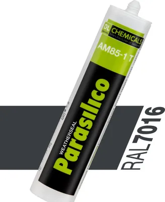 Produktbild von Sanitär Silikon Parasilico AM-85 – neutralvernetzender Silikon-Dichtstoff, schimmelhemmend & dauerelastisch, für Bad & Küche, innen & außen, UV- und witterungsbeständig (1x Kartusche, Anthrazit RAL 7016)